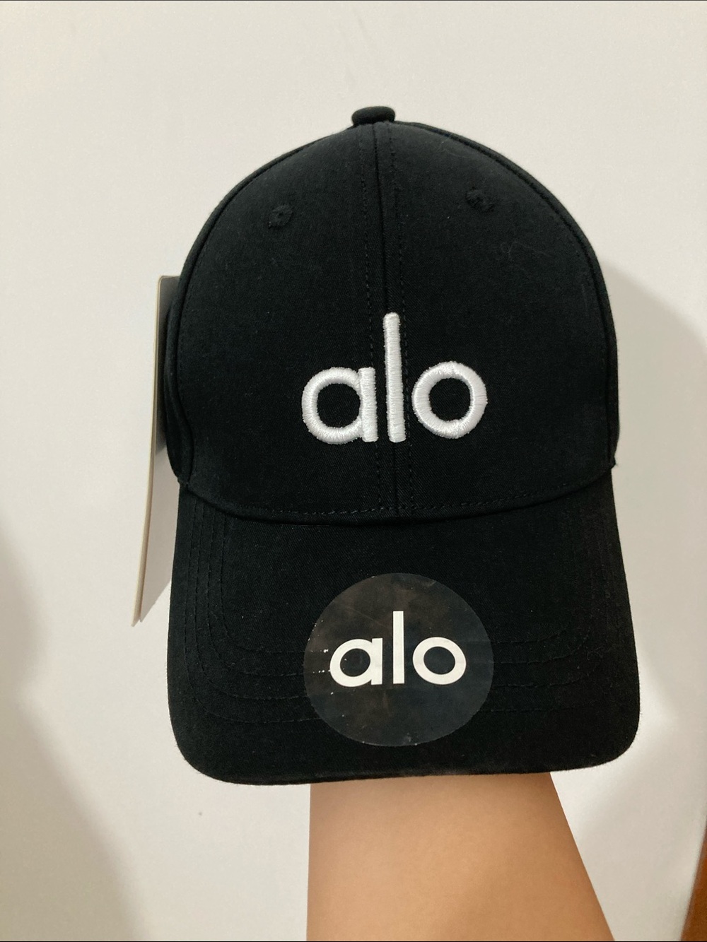 ALO Yoga Kids Black Cap with White Logo